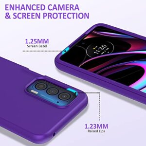 for Motorola Edge 2021 | Edge 5G UW Cover Case: Built in Screen Protector Full Body Protection Hard Front Bumper & Soft Silicone Back Cover Slim Rugged Shockproof Protective Phone Case (Purple)