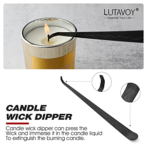 LUTAVOY Scented Candles Gift Set with Candle Tools Gift Box for Candle Lovers Soy Wax Sweet Aromatherapy Candles for Home Scented (ZT4-BLACK)