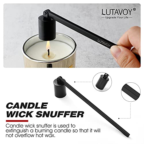 LUTAVOY Scented Candles Gift Set with Candle Tools Gift Box for Candle Lovers Soy Wax Sweet Aromatherapy Candles for Home Scented (ZT4-BLACK)