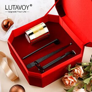 LUTAVOY Scented Candles Gift Set with Candle Tools Gift Box for Candle Lovers Soy Wax Sweet Aromatherapy Candles for Home Scented (ZT4-BLACK)