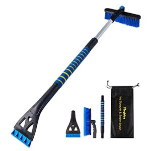 moyidea 36" extendable ice scraper snow brush detachable snow removal tool with ergonomic foam grip for car suv truck