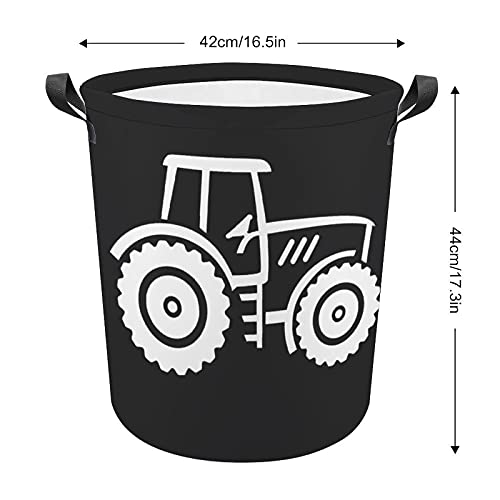 Vintage Tractor Laundry Basket Hamper Bag Dirty Clothes Storage Bin Waterproof Foldable Collapsible Toy Organizer for Office Bedroom Clothes Toys Gift Basket