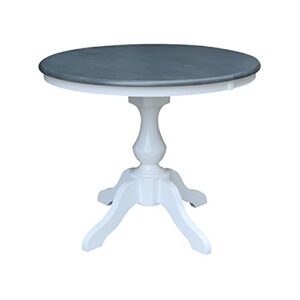 ic international concepts leaf dining table, height, white/heather gray