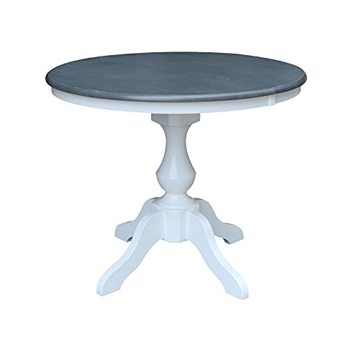 IC International Concepts Leaf Dining Table, Height, White/Heather Gray