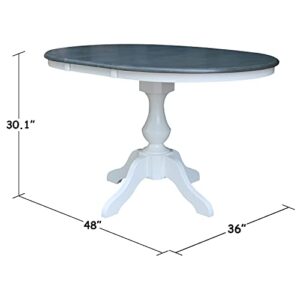 IC International Concepts Leaf Dining Table, Height, White/Heather Gray