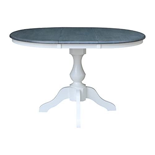IC International Concepts Leaf Dining Table, Height, White/Heather Gray