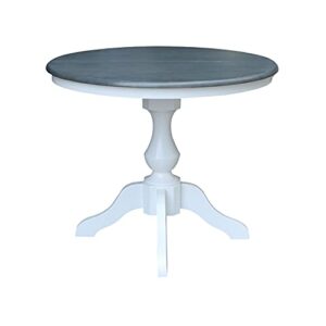 IC International Concepts Leaf Dining Table, Height, White/Heather Gray