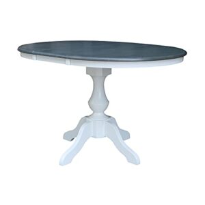 IC International Concepts Leaf Dining Table, Height, White/Heather Gray
