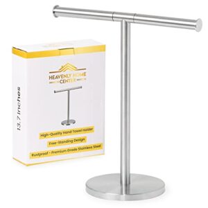 hand towel stand for bathroom counter- stylish countertop towel stand for your home - stainless steel fingertip towel holder stand - free standing hand towel holder perfect for every home