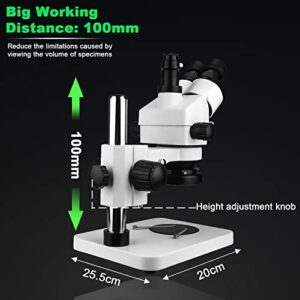 SVBONY SM402 Microscope for Adults, Professional Trinocular Stereo Zoom Microscope, with WF10x Eyepieces, 0.7X-4.5X Zoom Objective, LED Lighting, Large Pillar-Style Table Stand