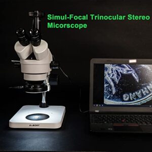 SVBONY SM402 Microscope for Adults, Professional Trinocular Stereo Zoom Microscope, with WF10x Eyepieces, 0.7X-4.5X Zoom Objective, LED Lighting, Large Pillar-Style Table Stand