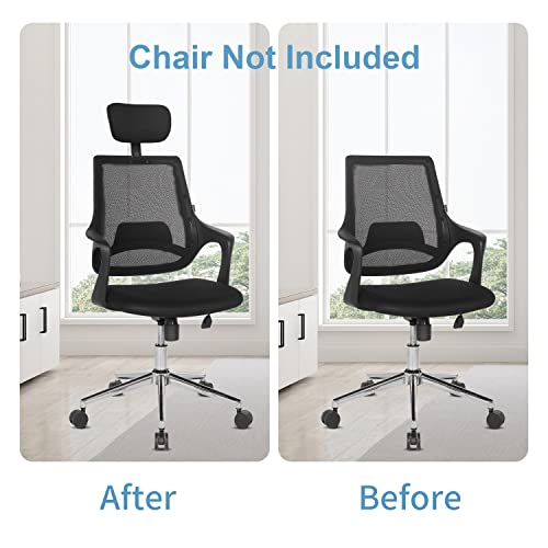 Office Chair Headrest Attachment Universal, Head Support Cushion for Any Desk Chair, Elastic Sponge Head Pillow for Ergonomic Executive Chair, Adjustable Height & Angle Upholstered, Chair Not Included