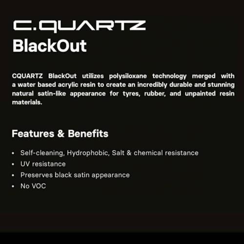 CARPRO CQUARTZ Blackout - Tire Coating and Dressing for Trim and Rubber, Polysiloxane and Durable on Unpainted Resin Materials (50mL)