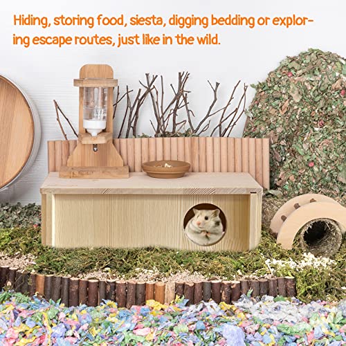 Wooden Multi-Chamber Hamster Maze Small Animal Hideout Playground Mouse Tunnel Exploring Toys for Gerbils Dwarf Hamsters and Other Small Rodents