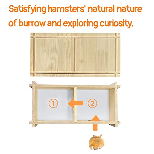Wooden Multi-Chamber Hamster Maze Small Animal Hideout Playground Mouse Tunnel Exploring Toys for Gerbils Dwarf Hamsters and Other Small Rodents