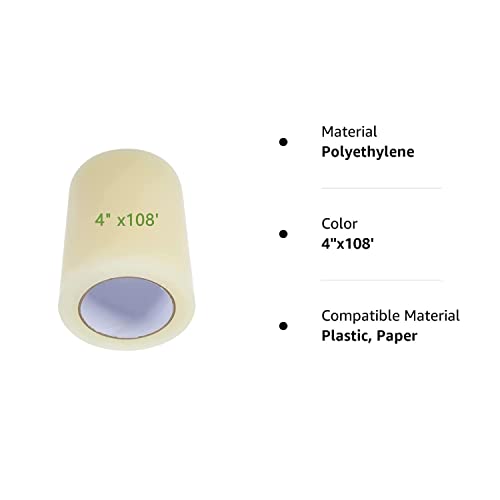 Greenhouse Plastic Sheeting Tape, Greenhouse Plastic Repair Tape,UV Greenhouse Plastic Tape Repair Clear Plastic Film 6 mil Reinforced Tape to Repair Polyethylene Rip Poly Patch Repair kit(4" x108')