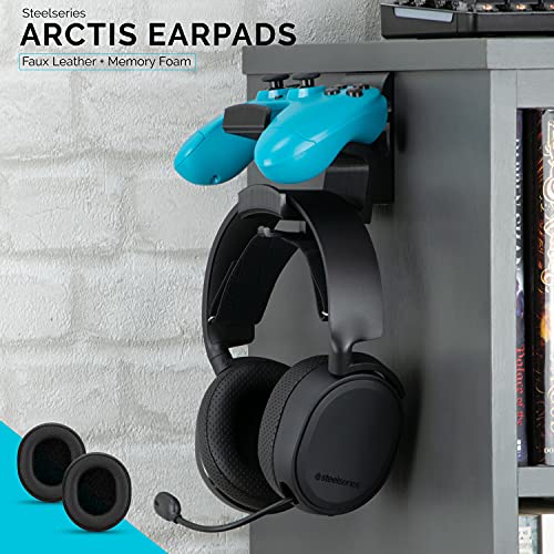 Enhanced Arctis Earpads for 1, 3, 5, 7, 9, Pro & Prime Headphones, with Real Memory Foam, PU Leather Perforated, Upgrade Over Standard Arctis Ear Cushions by Brainwavz (Black)