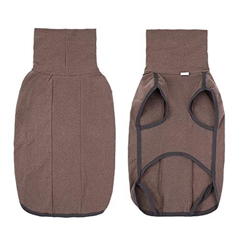 HEYWEAN Dog Fleece Sweater Soft Thickening Warm Pet Shirt Winter Dog Coat Pullover Design and Sleeveless Cloth for Puppy (Coffee, S)