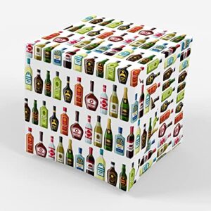 stesha party beer bottles wrapping paper gift wrap men - folded flat 30 x 20 inch - 3 sheets