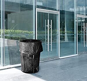 Alpine 48 Gallon Outdoor Trash Can - Commercial Stainless Steel Round Waste Receptacle for Parks, Walking Trails, Office Buildings, Restaurants, Schools, and More(Black Mesh)