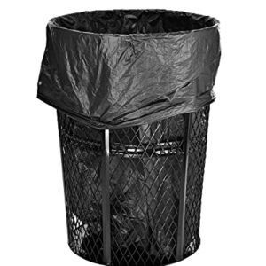 Alpine 48 Gallon Outdoor Trash Can - Commercial Stainless Steel Round Waste Receptacle for Parks, Walking Trails, Office Buildings, Restaurants, Schools, and More(Black Mesh)