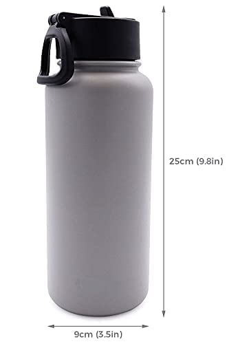 QOMOLANGMA Water Bottle Wide Mouth Lid Stainless Steel Water Bottle with Vacuum Insulated Double Wall 32oz