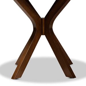 Baxton Studio Kenji Modern and Contemporary Walnut Brown Finished 35-Inch-Wide Round Wood Dining Table