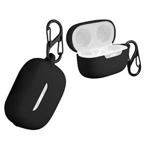 kwmobile silicone case compatible with jbl live free nc+ tws - case protective cover for headphones - black