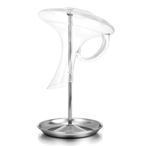 drincarier wine decanter drying stand with silicone head to prevent scratches-detachable shelf decanter rack holder with drip catching base, decanter and wine glass not included (water plate type)…