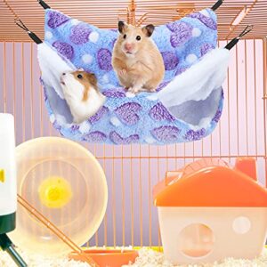 2 Pieces Small Guinea Pig Rat Hammock Guinea Pig Hamster Ferret Hanging Hammock Toys Bed for Small Animals Chinchilla Parrot Sugar Glider Ferret Squirrel Playing