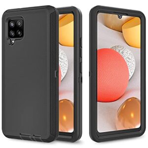 torrtoway galaxy a42 5g case for samsung galaxy a42 5g case military drop shockproof armor heavy duty rugged 3 in 1 protection cover for galaxy a42 5g phone case (black+black)