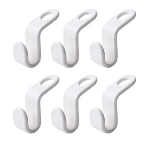 6/12/24 pcs clothes hanger connector hooks, space-saving hanger extender clips, cascading clothes hooks, outfit hangers suitable for christmas home bedroom decorations, white