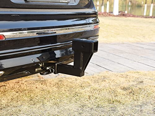 TOPTOW 2-inch Receiver Trailer Hitch Extension Riser with 6-inch Rise/Drop, 2-inch Solid Shank, 10000lbs Capacity with Hitch Lock Chrome