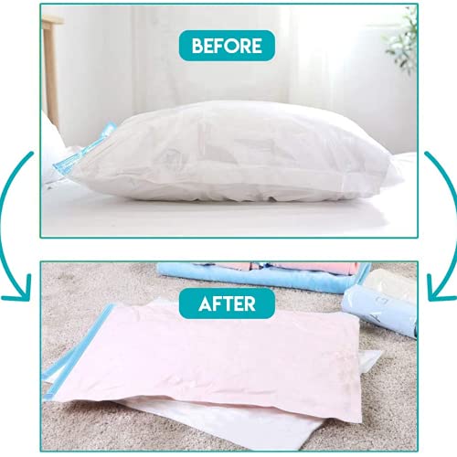 Rimsa-llc Universal Vacuum Sealed Compression Storage Bags-set of 10 (5 pcs 70x100cm ,5pcs 60x80cm) with Hand Pump Space Saver for Bedding, Pillows, Towel, Blanket and Clothes