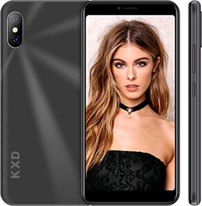 kxd 6a unlocked cell phone | 3g smartphone | 5.5” full-screen display | 2500mah battery | 8mp + 5mp camera | dual sim android phone | 8gb rom | us version | black