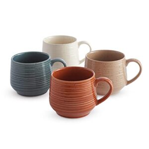 sango siterra painters' palette stoneware coffee mugs, assorted colors (set of 4)