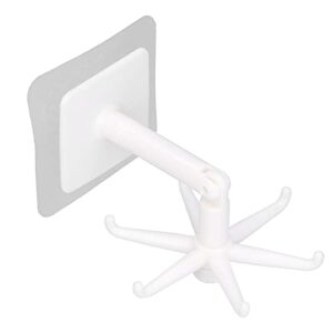yosoo wall hooks, nopunch adhesive hooks with 6claw unique shape rotatable storage holder for kitchen bathroom living room(white)