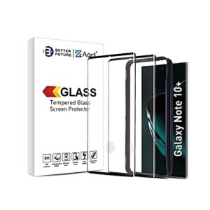 aacl screen protector for samsung galaxy note 10 plus,6.8 inch,curved tempered glass,compatible with ultrasonic fingerprint scanner,2 pack