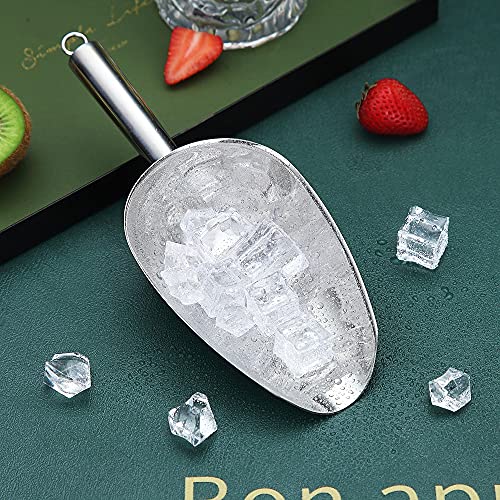 Ice Scoop, Fashion Ice Cream Scoop, Premium Stainless Steel Cookie Scoop, Dog Food Scoop, Sturdy Flour Scoop, Utility Candy Scoop, Dishwasher Safe (Silver/8oz/9 Inch)
