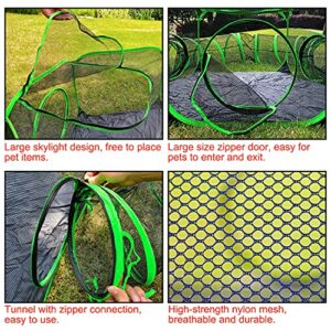 HEYHOME Small Animal Playpen Guinea Pig Hedgehog Cage Rabbit Cage with Fun Surround Tunnel Breathable & Transparent Pop Open Exercise Yard Fence with Top Cover Anti Escape（Patent Pending）