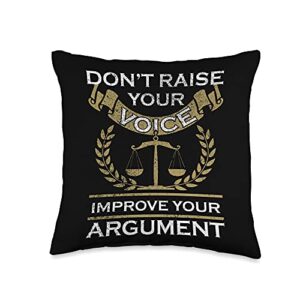 lawyer gifts & accessories lawyer argument-attorney law school student throw pillow, 16x16, multicolor