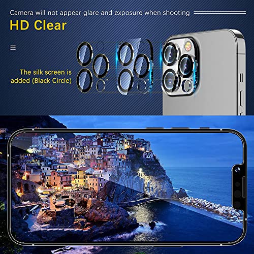UniqueMe [3 Pack for iPhone 13 Pro/iPhone 13 Pro Max Camera Lens Protector, Tempered Glass [Case Friendly][New version][Scratch-Resistant][Easy Installation] - Clear