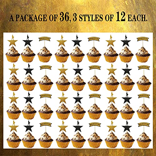36PCS American Musical Cake Topper for Hamilton Birthday Party Decor Decorations for Kids Adults