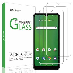 beukei (3 pack) screen protector tempered glass compatible for cricket ovation 2 and at&t maestro max (2021), (6.82 inch), touch sensitive,case friendly, 9h hardness