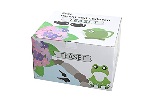 HAKONE YOSEGI Frog Teapot & Teacup Cute Tableware Japanese tea set, Tea Service Set Ceramic Tea Pot (30 oz), 2-Piece Tea Cups (5 oz) (tea pot ＆ 2 tea cup)