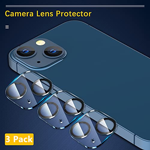 UniqueMe [3 Pack] for iPhone 13 / iPhone 13 Mini Camera Lens Protector, Tempered Glass [Case Friendly][New Version][Scratch-Resistant][Easy Installation] - Black Circle