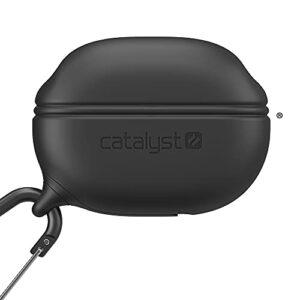 catalyst waterproof protective case for the new beats studio buds, with premium carabiner hook, wireless earphone protective sleeve cover for studio buds charging box (black)