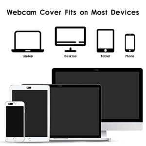 AHPAND Webcam Cover 6 Pack Ultra Thin Laptop Camera Cover Slide for Computer, MacBook Pro, PC, Echo Show, Tablet Notebook, iMac, iPad, iPhone Cell Phone, Webcam Blocker Sliders (Black)