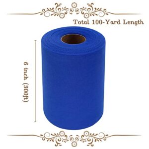 Royal Blue Tulle Fabric, 6" x 100 Yards Tulle Roll for Tutu Wedding Decoration DIY Crafts Gift Wrapping Party Backdrop Baby Shower Table Skirt