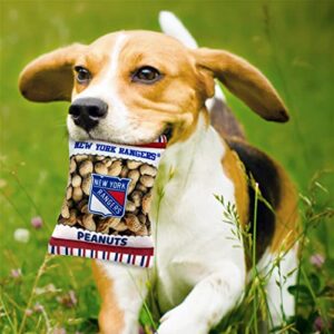 NHL New York Rangers Crinkle FINE Plush Dog & CAT Squeak Toy - Cutest Stadium Peanuts Snack Plush Toy for Dogs & Cats with Inner Squeaker & Beautiful Baseball Team Name/Logo